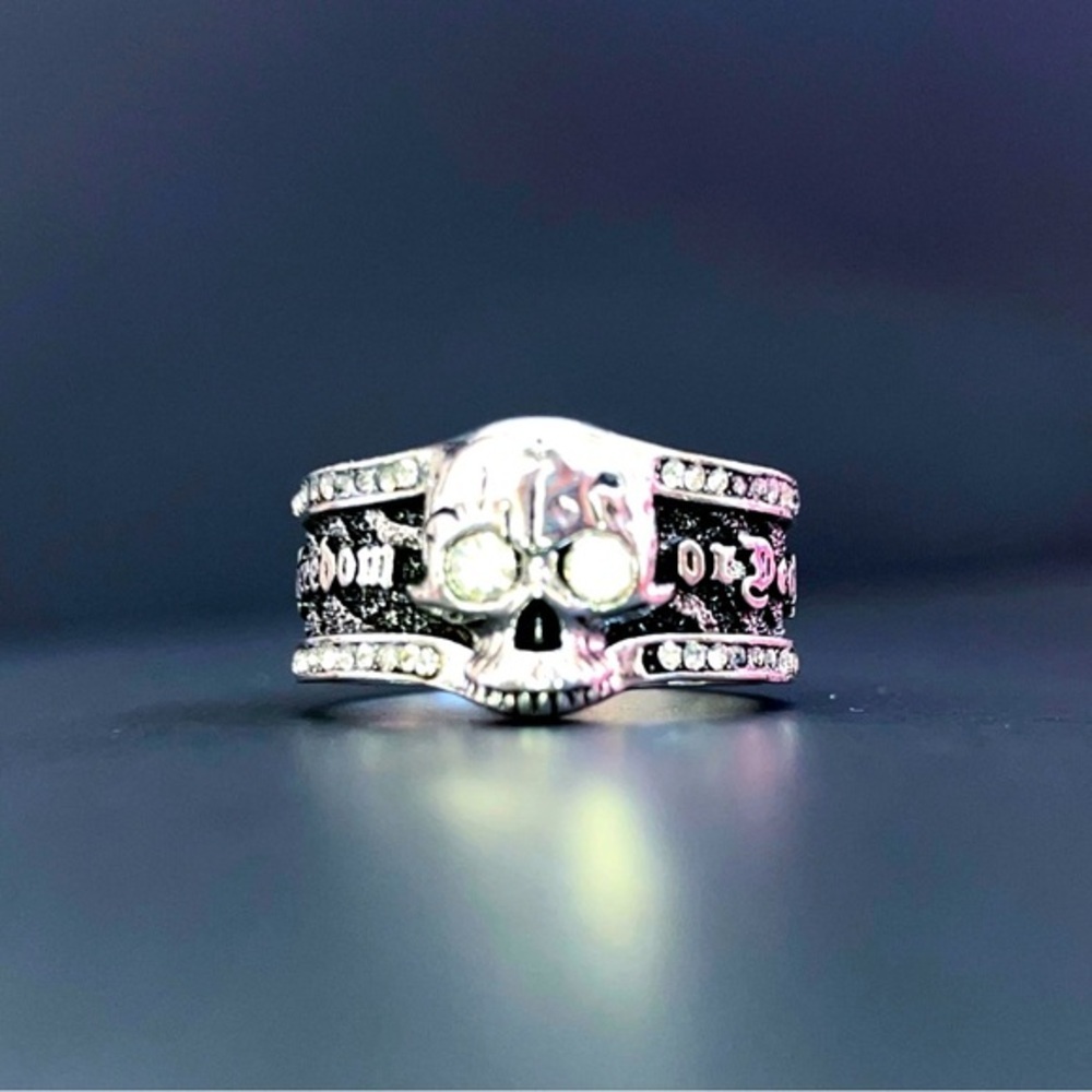 925 Sterling Silver Men's Skull Ring​ | Grunge Liberation Ring Size 11, 12, 13